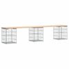 vidaXL Banco de jard&iacute;n dise&ntilde;o gaviones madera maciza pino 203x31x42 cm