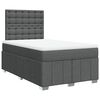 vidaXL Cama box spring con colch&oacute;n tela gris oscuro 120x200 cm