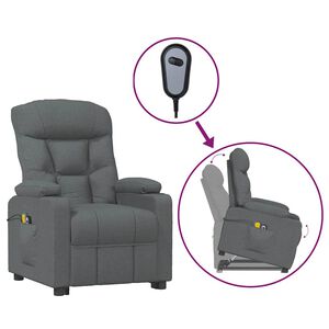vidaXL Sill&oacute;n de masaje elevable tela gris oscuro