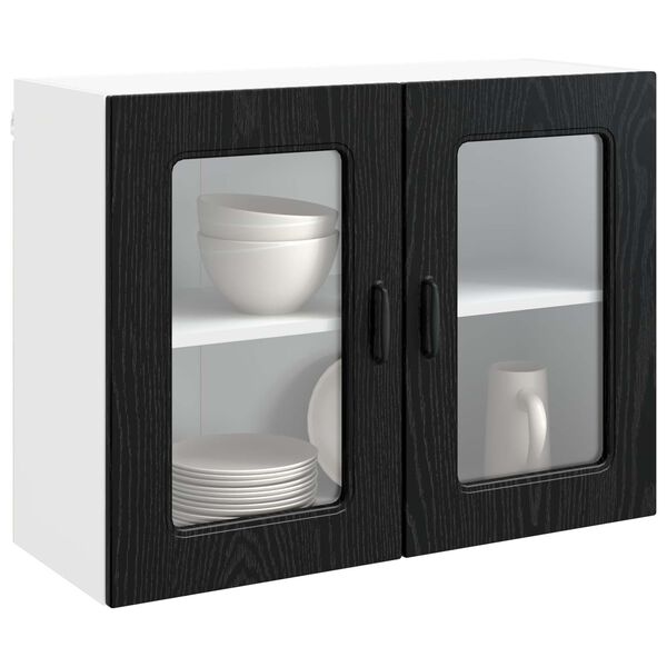 vidaXL Mueble de Cocina con puerta Kalmar Roble Negro 80 x 31 x 60 cm