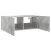 vidaXL Mueble de TV de pared con luces LED gris hormig&oacute;n 80x35x31 cm