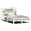 vidaXL Cama con estanter&iacute;a sin colch&oacute;n madera maciza blanca 140x190 cm