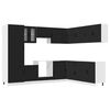 vidaXL Mueble de cocina Lucca negra 14 piezas madera contrachapada