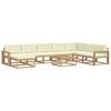 vidaXL Conjunto de sof&aacute;s de exterior 9 uds. Blanco y Crema