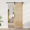 vidaXL Puerta Corredera Marr&oacute;n 73,5 x 211 cm Madera de pino macizo