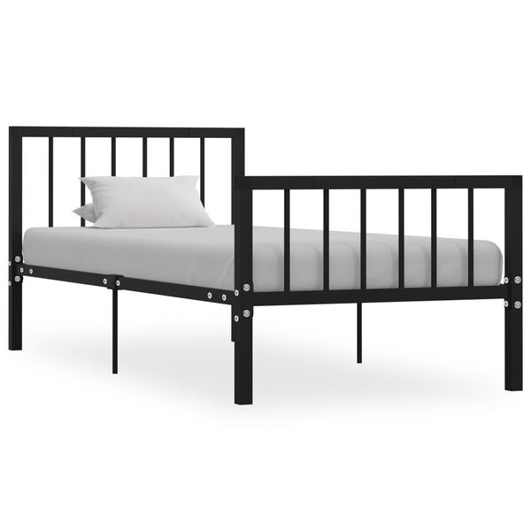 vidaXL Estructura de cama sin colch&oacute;n metal negro 90x200 cm