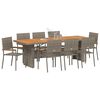 vidaXL Conjunto de Comedor de Jard&iacute;n 9 pcs Gris rat&aacute;n sint&eacute;tico