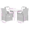 vidaXL Set comedor de jard&iacute;n 5 pzas con cojines rat&aacute;n sint&eacute;tico beige