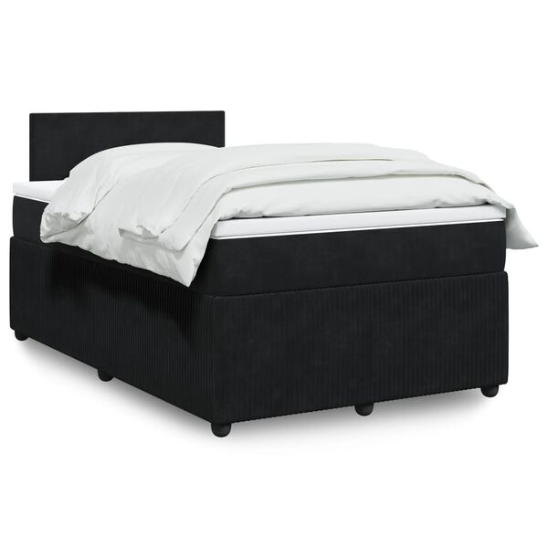 vidaXL Cama box spring con colch&oacute;n terciopelo negro 120x190 cm