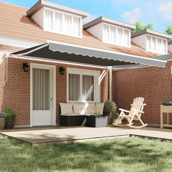 vidaXL Toldo Manual Blanco 4,5 x 3 m Metal