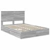 vidaXL Cama con almacenamiento con cabecera Gris Sonoma 140 x 200 cm