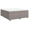 vidaXL Cama box spring con colch&oacute;n tela gris taupe 180x200 cm