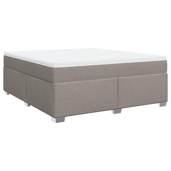 vidaXL Cama box spring con colch&oacute;n tela gris taupe 180x200 cm