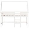 vidaXL Cama alta escalera y techo madera maciza pino blanca 90x190 cm
