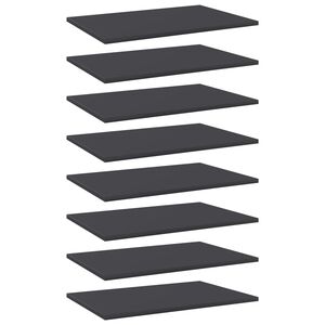 vidaXL Estantes para estanter&iacute;a 8 uds contrachapada gris 60x40x1,5 cm