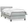 vidaXL Cama box spring con colch&oacute;n terciopelo gris claro 90x220 cm