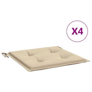 vidaXL Cojines de silla de jard&iacute;n 4 uds tela Oxford beige 50x50x4 cm