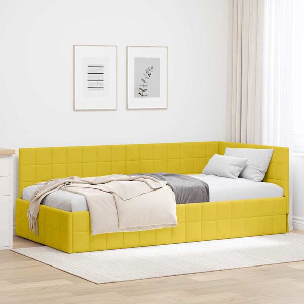 vidaXL Estructura de cama en esquina Amarillo 90 cm x 190 cm