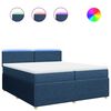 vidaXL Cama box spring con colch&oacute;n tela azul 200x200 cm