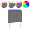 vidaXL Cabecero con luces LED tela gris oscuro 80x5x118/128 cm