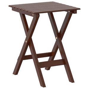 vidaXL Mesa auxiliar plegable madera maciza de &aacute;lamo marr&oacute;n