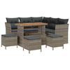 vidaXL Conjunto de sof&aacute; de jard&iacute;n 9 uds. 5-N&uacute;mero de plazas Gris