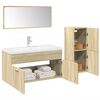 vidaXL Set de muebles de ba&ntilde;o 3 pzas madera contrachapada roble Sonoma