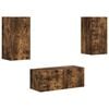vidaXL Conjunto de mueble de TV 2 uds. Roble ahumado