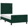 vidaXL Estructura de cama sin colch&oacute;n terciopelo verde oscuro 90x200cm
