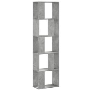 vidaXL Librer&iacute;a de 5 niveles madera gris hormig&oacute;n 45x23,5x162,5 cm