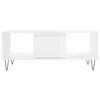 vidaXL Mesa de centro madera contrachapada blanco brillo 90x50x36,5 cm