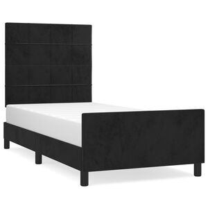 vidaXL Estructura de cama sin colch&oacute;n terciopelo negro 100x200 cm