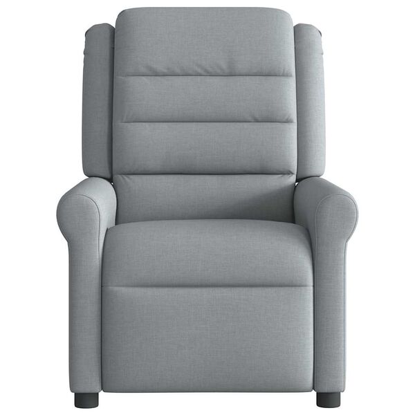 vidaXL Sillón reclinable de masaje de tela gris claro