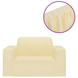 vidaXL Funda el&aacute;stica para sill&oacute;n poli&eacute;ster jersey crema