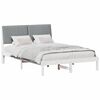 vidaXL Estructura de cama con cabecera Gris Claro 140 x 190 cm