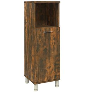 vidaXL Armario de ba&ntilde;o madera contrachapada roble ahumado 30x30x95 cm