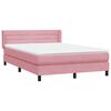 vidaXL Cama box spring con colch&oacute;n terciopelo rosa 140x210 cm