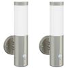 vidaXL Luz de pared exterior 2 uds. Plateado 15 x 7,5 x 33 cm