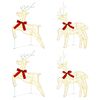 vidaXL Reno de Navidad 4 uds. 80 LED Blanco C&aacute;lido 43 x 19 x 65 cm