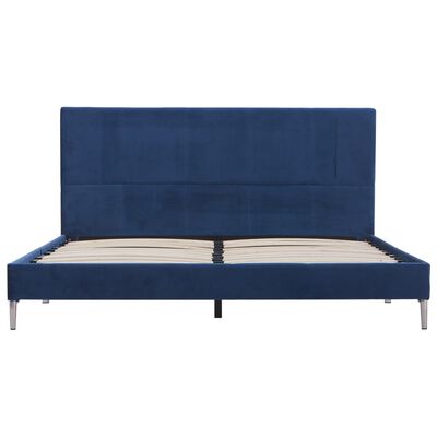 vidaXL Estructura de cama de tela azul 160x200 cm