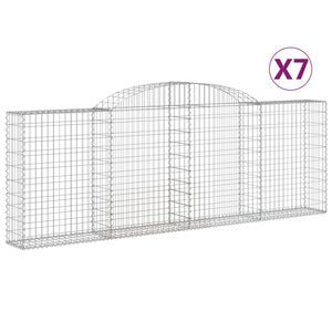 vidaXL Cestas de gaviones 7 uds forma de arco hierro 00x30x100/120 cm