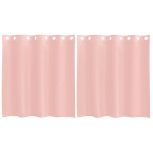 vidaXL Cortinas de gasa con ojales 2 uds rosa 140x140 cm