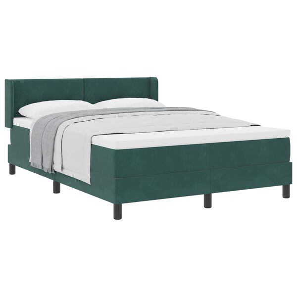 vidaXL Cama tipo Box Spring Verde oscuro 200 x 160 cm Terciopelo