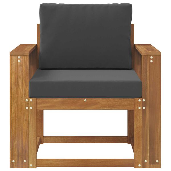 vidaXL Sof&aacute; de exterior Madera de Acacia S&oacute;lida y Poli&eacute;ster Natural