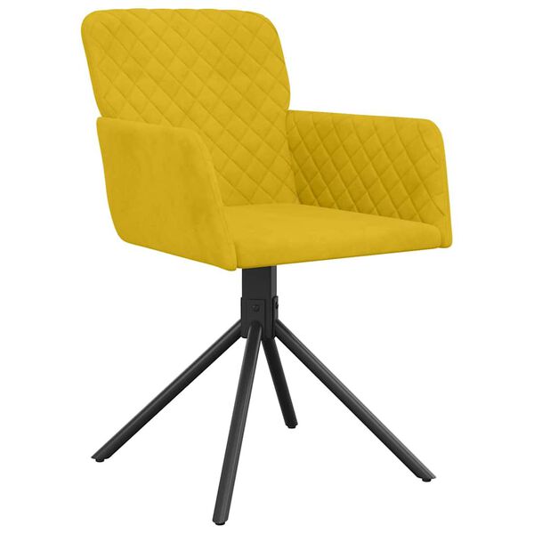 vidaXL Sillas de comedor giratorias 2 uds terciopelo amarillo