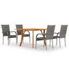 vidaXL Juego de comedor para jard&iacute;n 5 piezas gris
