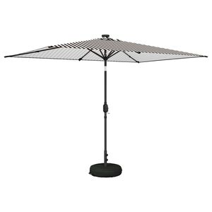 vidaXL Parasol de jard&iacute;n con luces LED y base 200 x 300 cm Poli&eacute;ster
