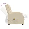 vidaXL Sill&oacute;n reclinable de masaje de 2 plazas cuero sint&eacute;tico crema