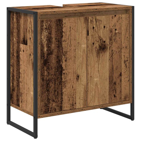 vidaXL Gabinete de Ba&ntilde;o con puerta Madera Vieja 60 x 30 x 60 cm