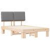 vidaXL Estructura de Cama con Cabecera Tapizada Gris Claro